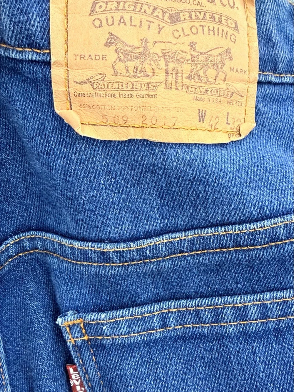 Vintage Levi’s 509 2017 Dark Denim Jeans Red Tab Men’s 42x30.5 Made in USA 80’s